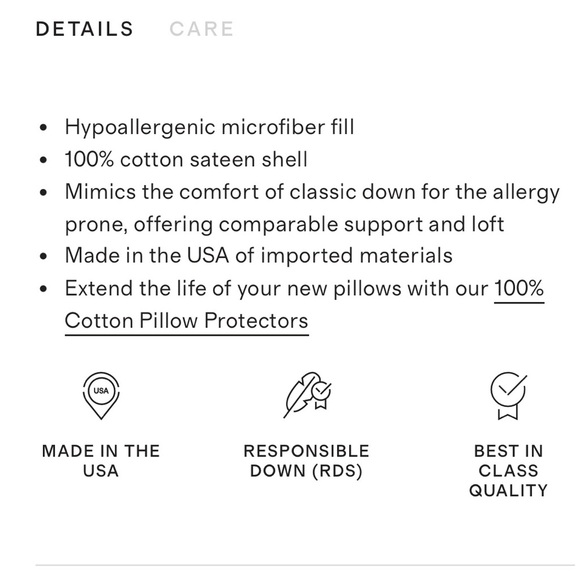 NWOT QUINCE Premium Down Alternative Pillow Soft Standard 4044 - Picture 2 of 11